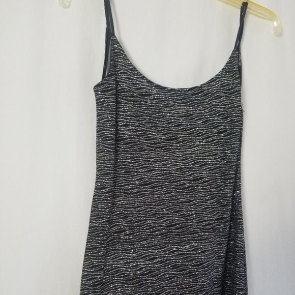 Linda Bernell glitter striped spaghettie strap high low dress size 9/10 (180) - Picture 2 of 7